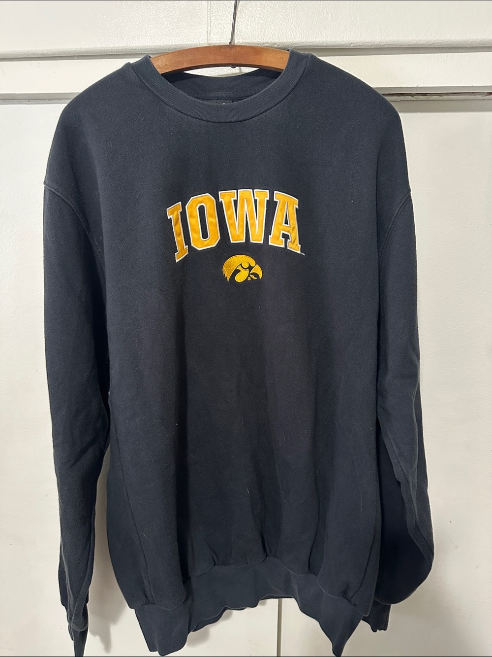 Iowa Crewneck Sweatshirt - Black with Gold Logo